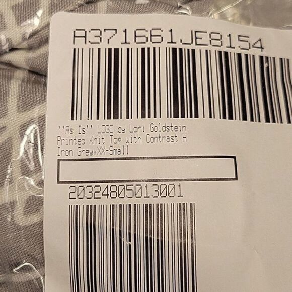 NWOT LOGO by Lori Goldstein Printed Knit Top with Contrast Hem Sz XXS - Picture 8 of 9